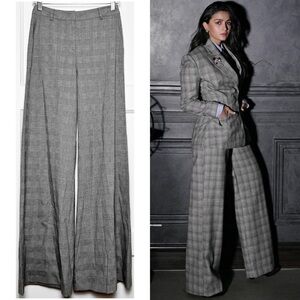 NWT L’AGENCE Houndstooth Glen Plaid Check Tailored High Rise Wide Leg Trousers 2